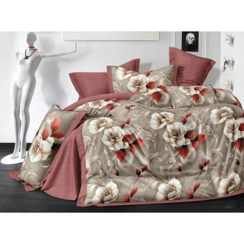 Pościel 200x220 bawełna Premium Flowers – stylowa pościel PK790 z prześcieradłem